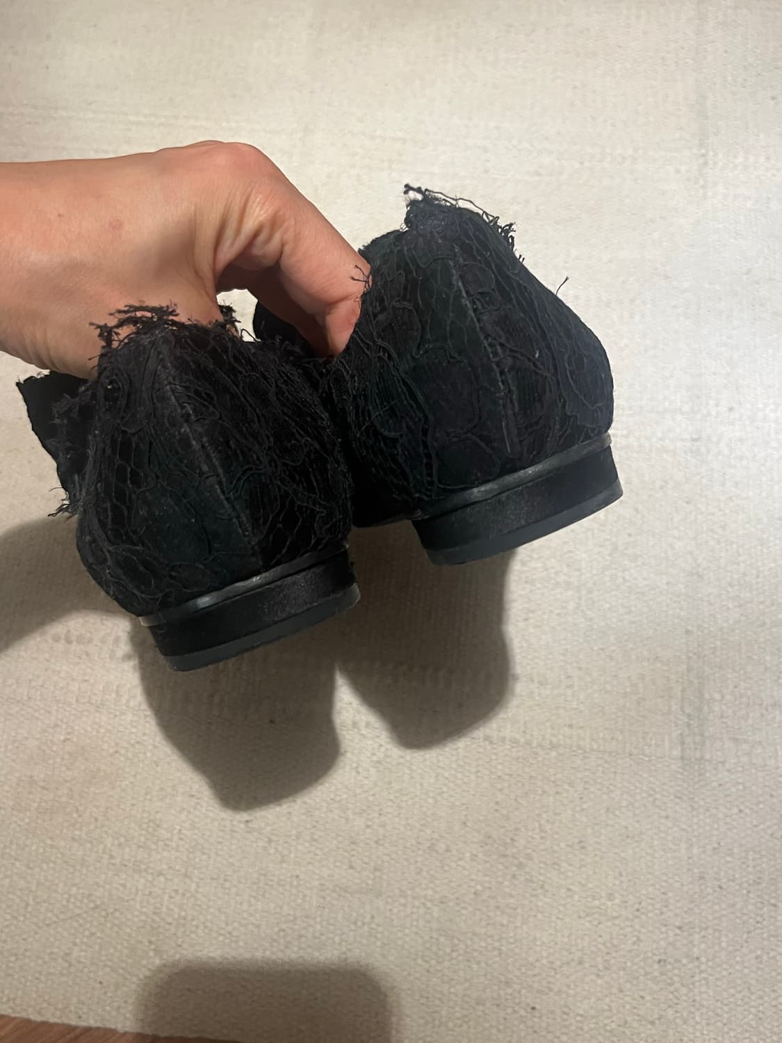 샤넬 블랙 레이스 플랫슈즈 상품이미지4