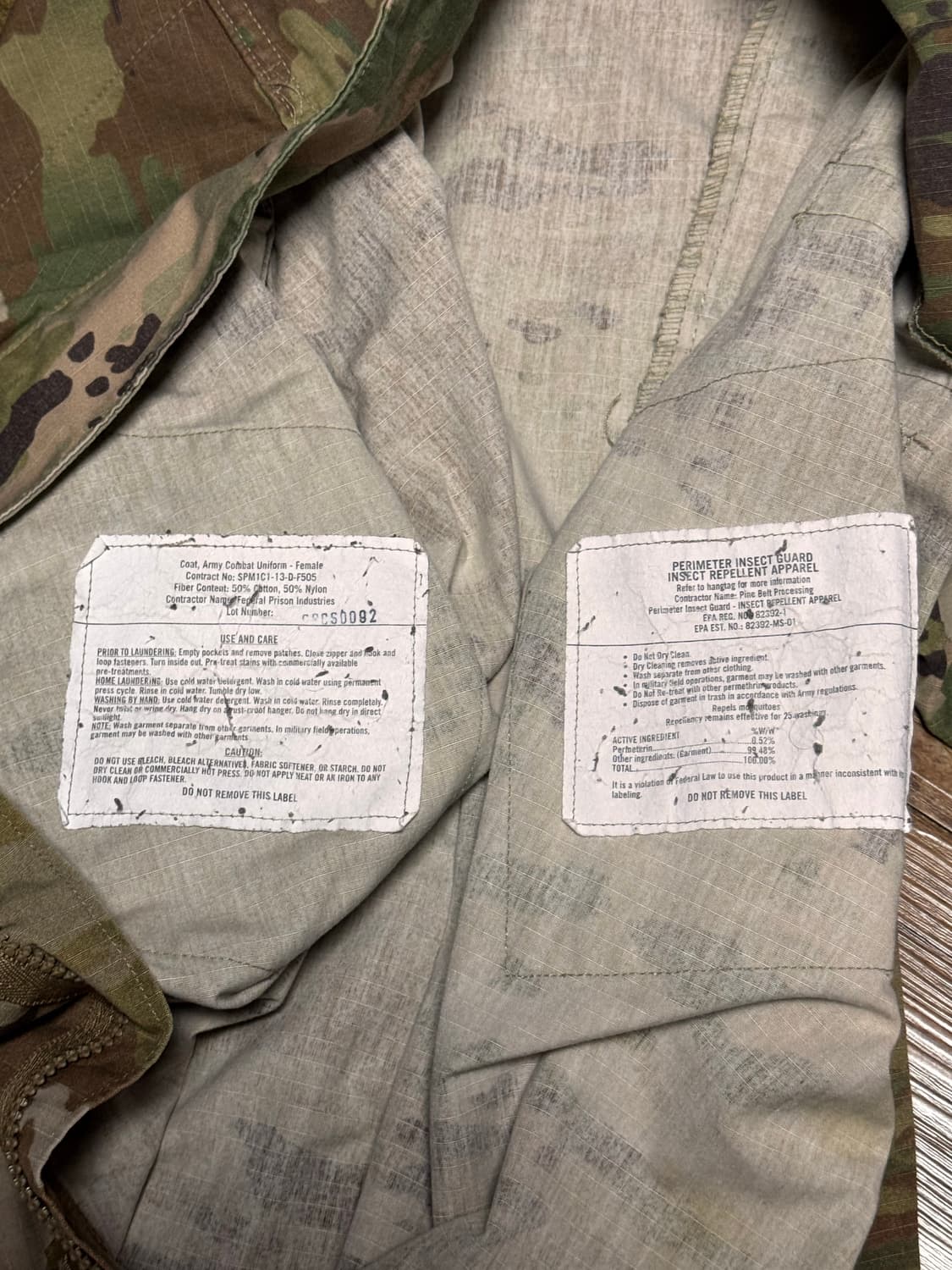 [2XL] 미육군 ACU 방충 전투복 자켓 상품이미지6