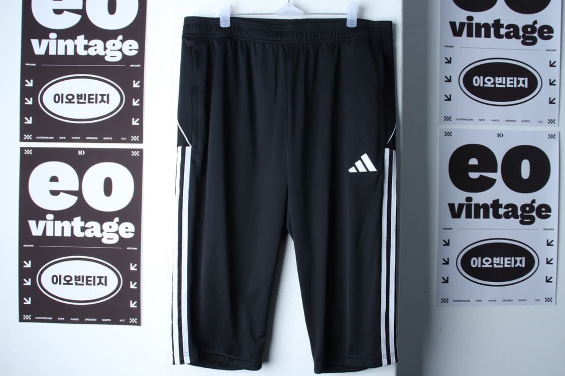 (2XL) 아디다스 반바지 팬츠 7부 빅사이즈 블랙 삼선-P10075 상품이미지2