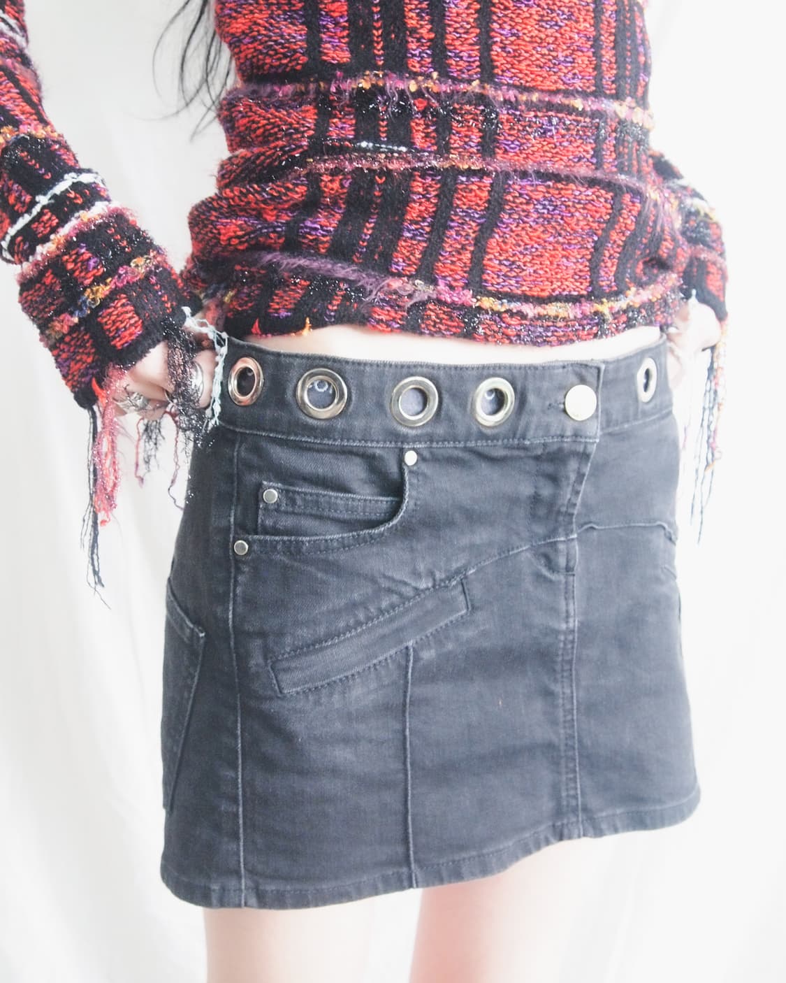 발망 아일렛 바이커 데님 쇼트 미니스커트 상품이미지2