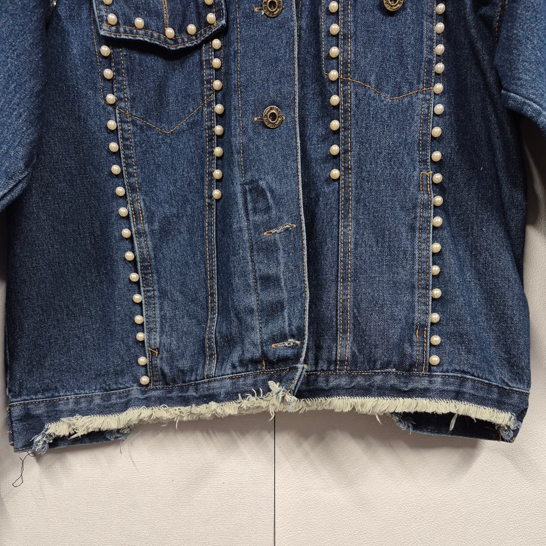 진주 포인트 진청 자켓 상품이미지3