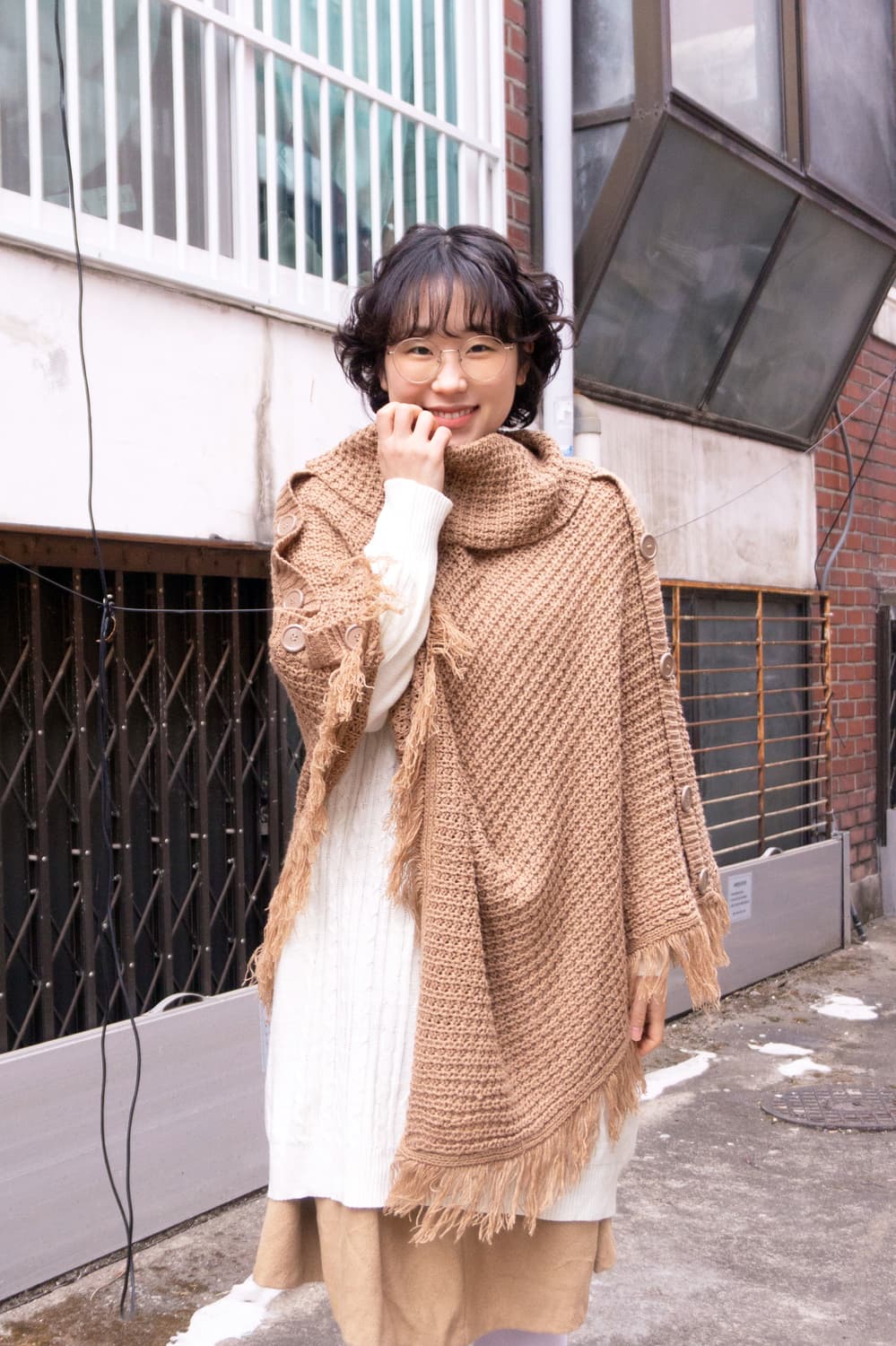 사막초원 니트 판초 상품이미지7