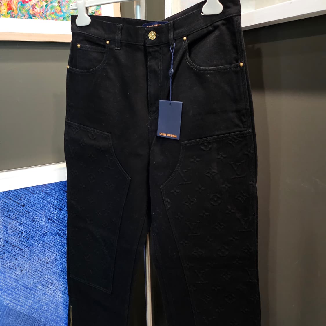 루이비통 워크웨어 모노그램 흑청 데님팬츠 상품이미지3