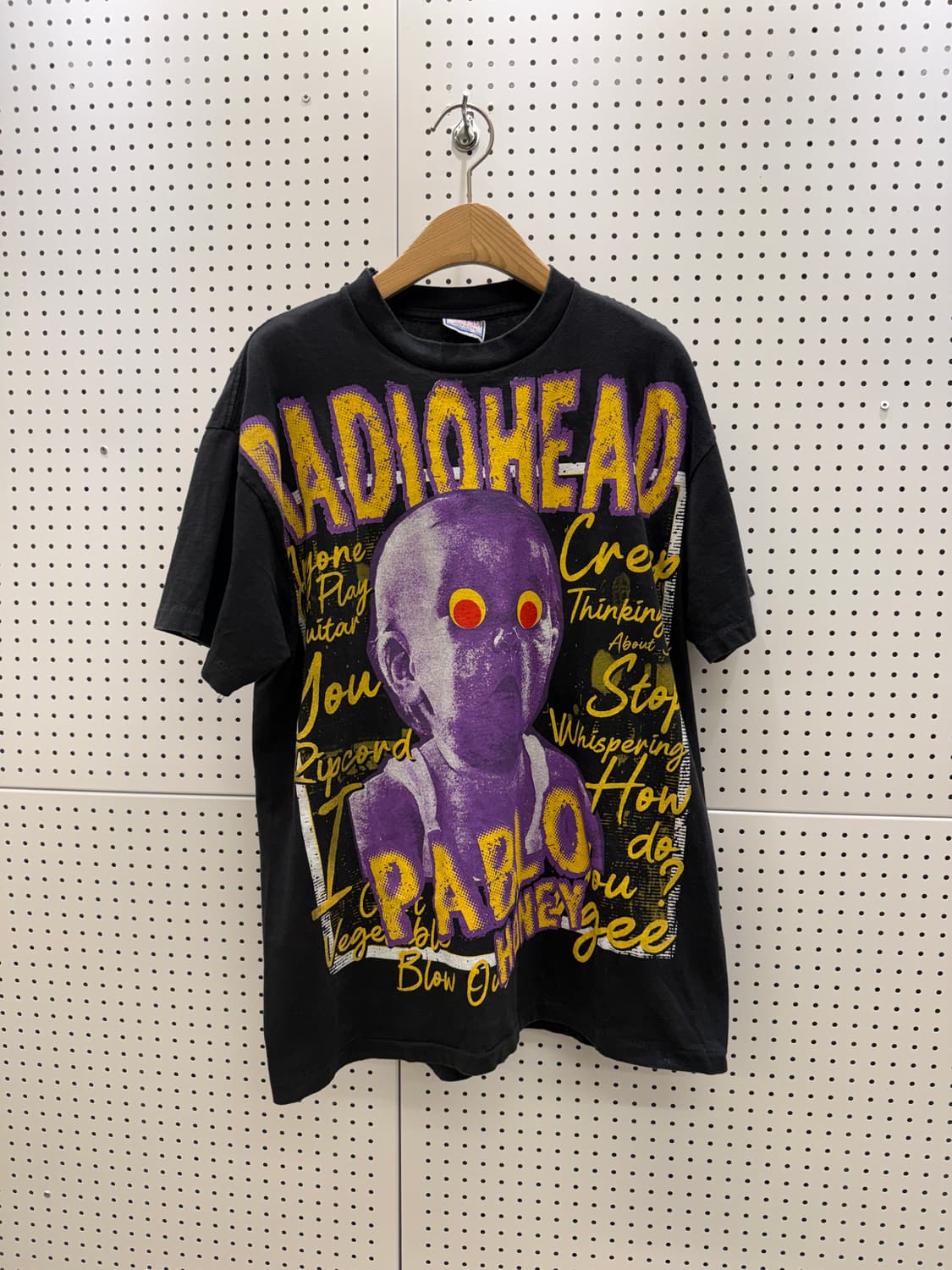 빈티지 라디오헤드 1993 파블로 허니 반팔 티셔츠 U1635 상품이미지2