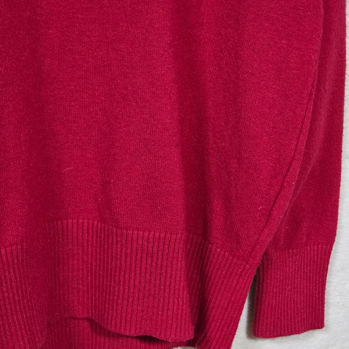 핫 핑크 반폴라 무지 니트 상품이미지3