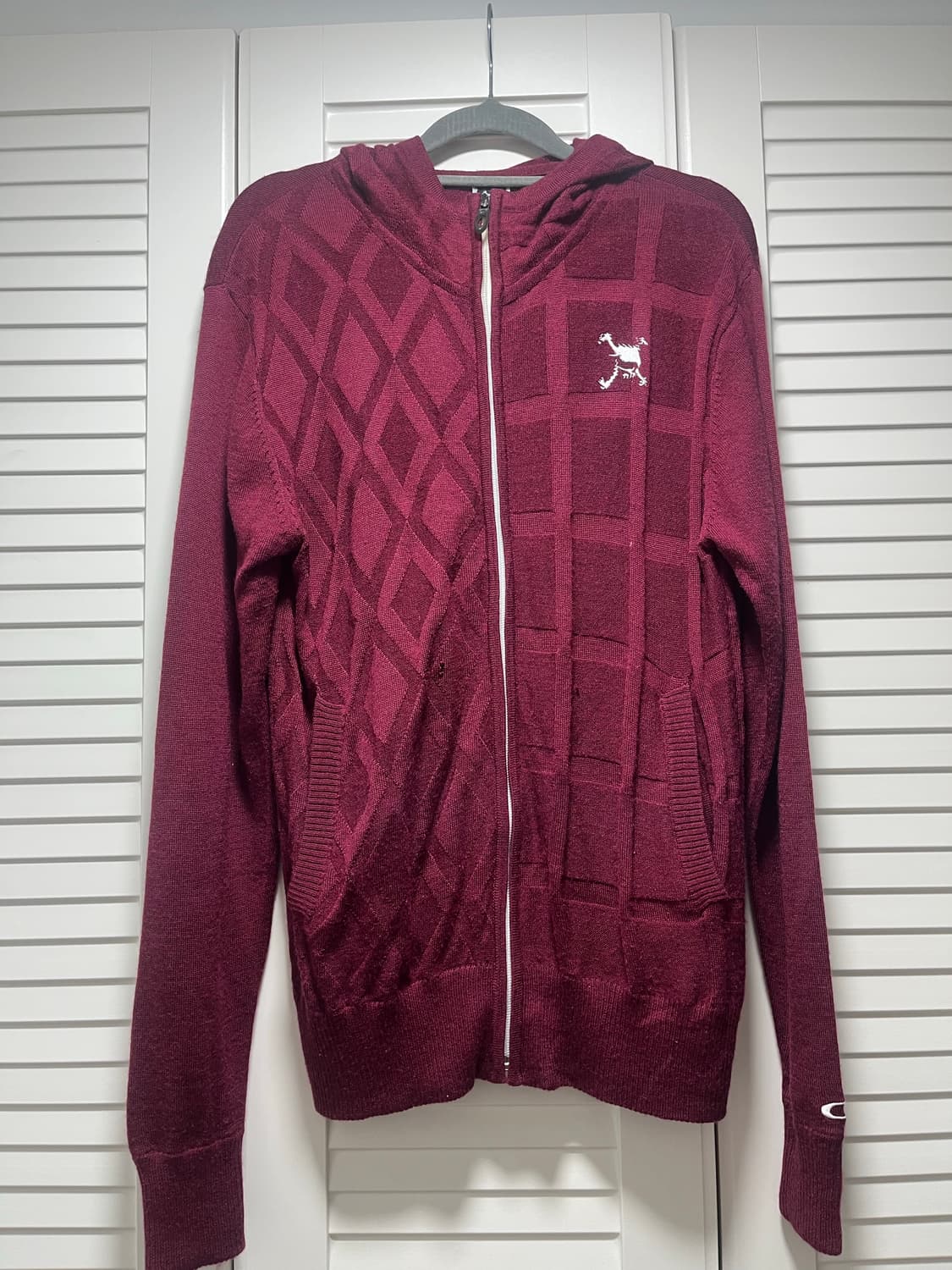 오클리 버건디 후드 집업 스웨터 M size 상품이미지1