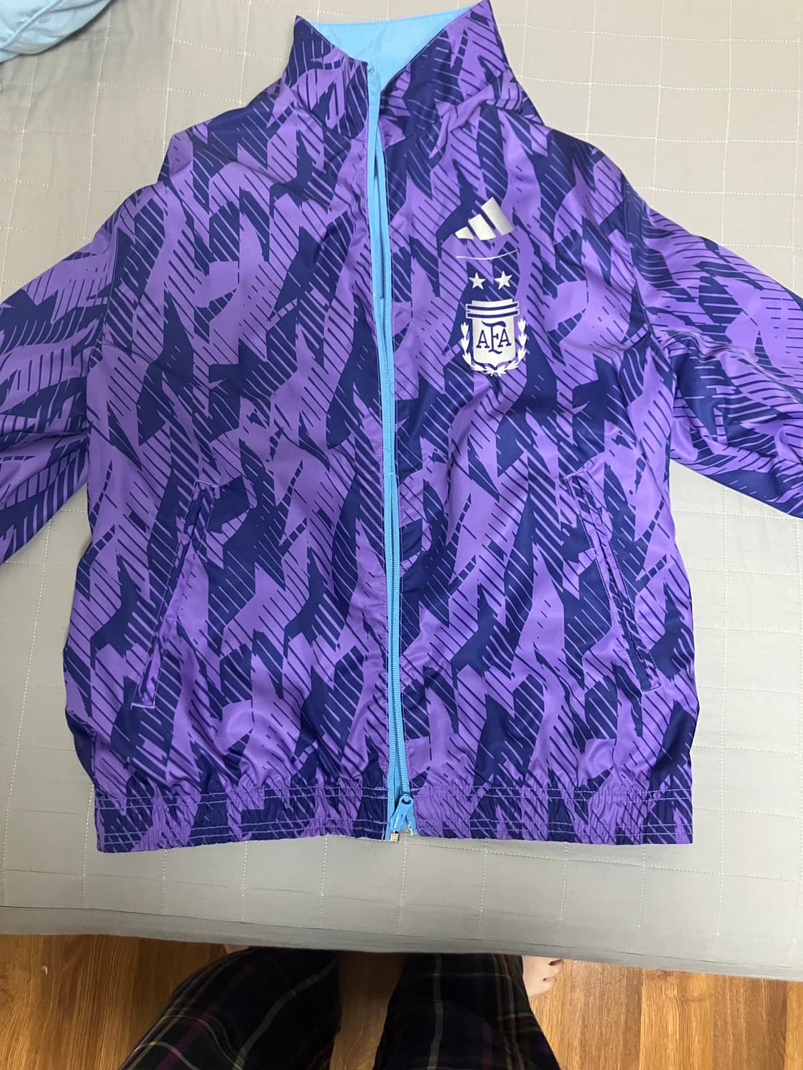 아디다스 아르헨티나 양면 리버시블 앤섬 바람막이 트랙 자켓 상품이미지2