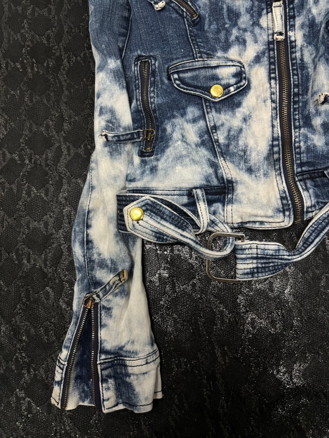00’s Tie-dye Slim Fit Biker Jacket 상품이미지7