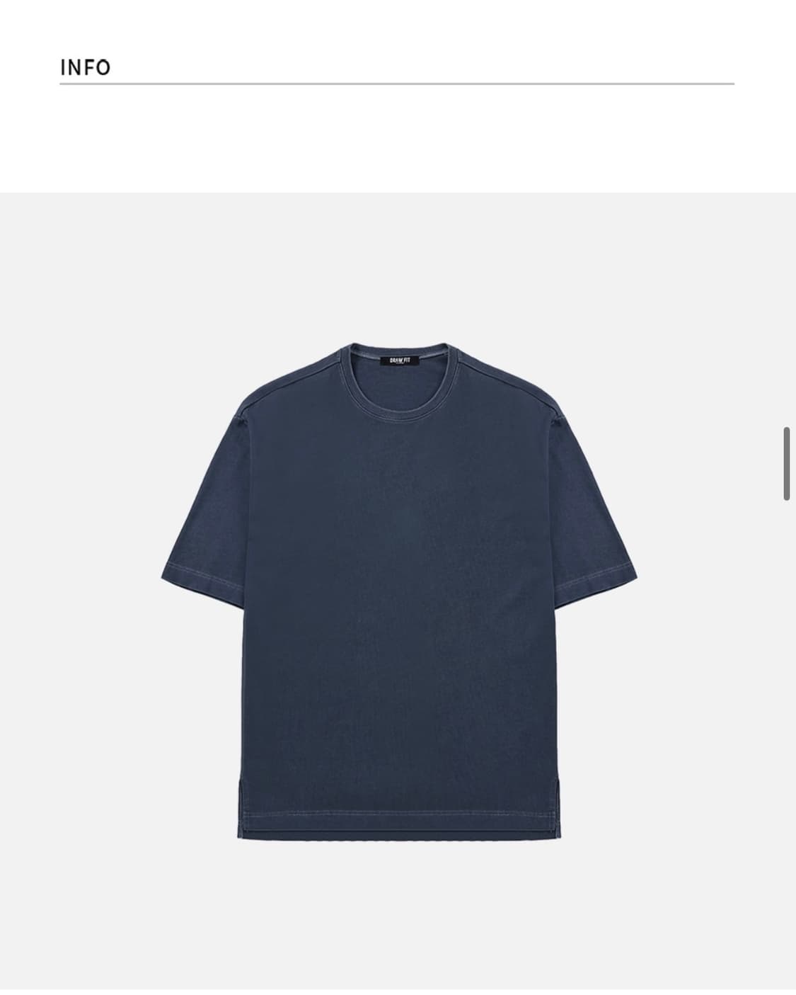 (XL) 드로우핏 슬레이 피그먼트 워싱 티셔츠 [D.BLUE] 반팔 상품이미지8