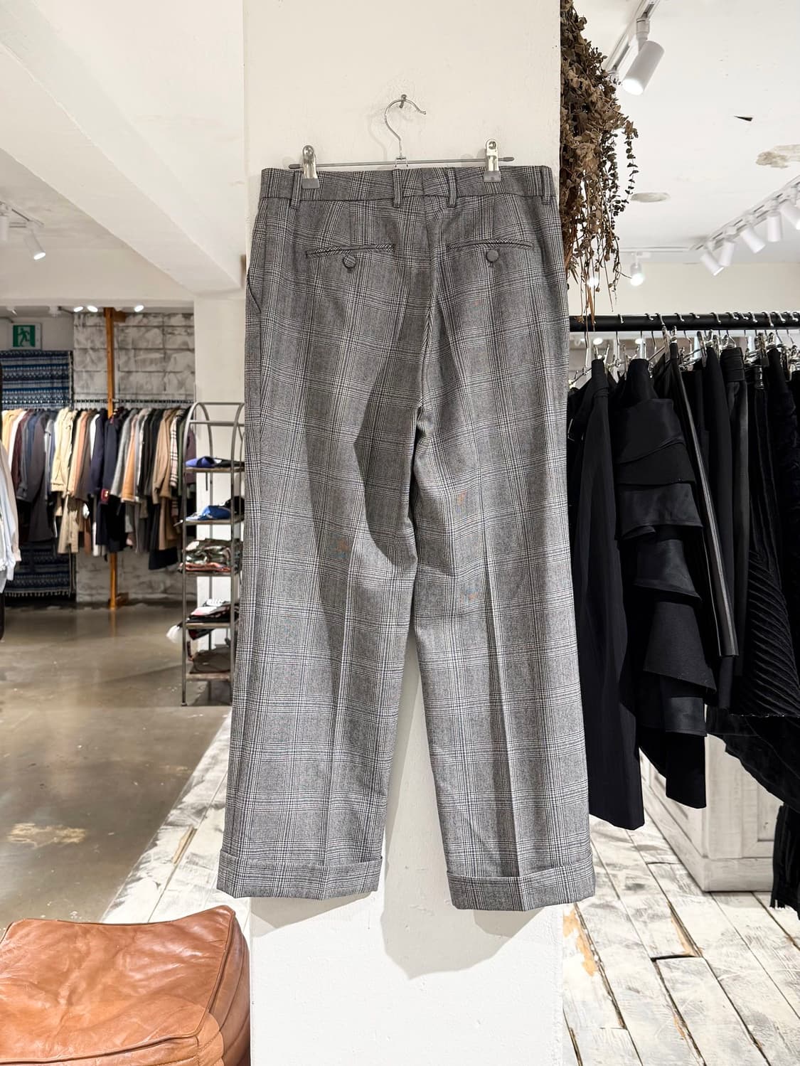 구찌 유니폼 그레이 체크 라나울 블레이저 팬츠 셋업 상품이미지5