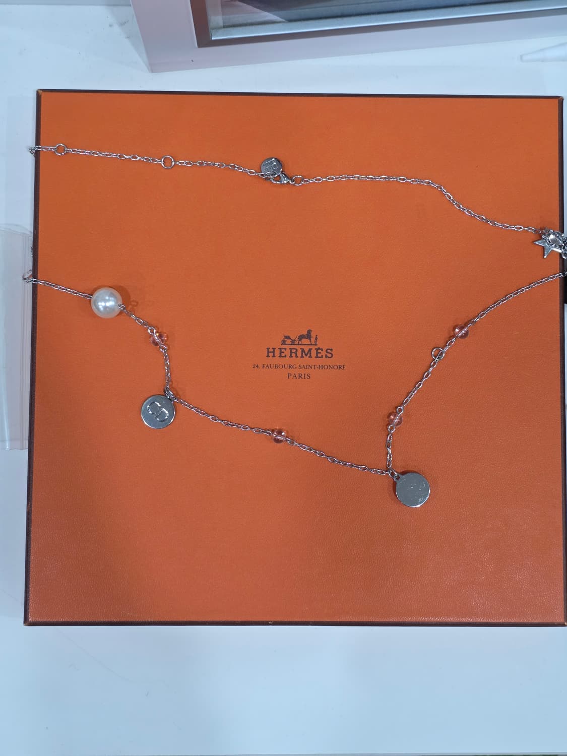 디올 CD 로고 진주 멀티참 롱체인 목걸이 상품이미지2