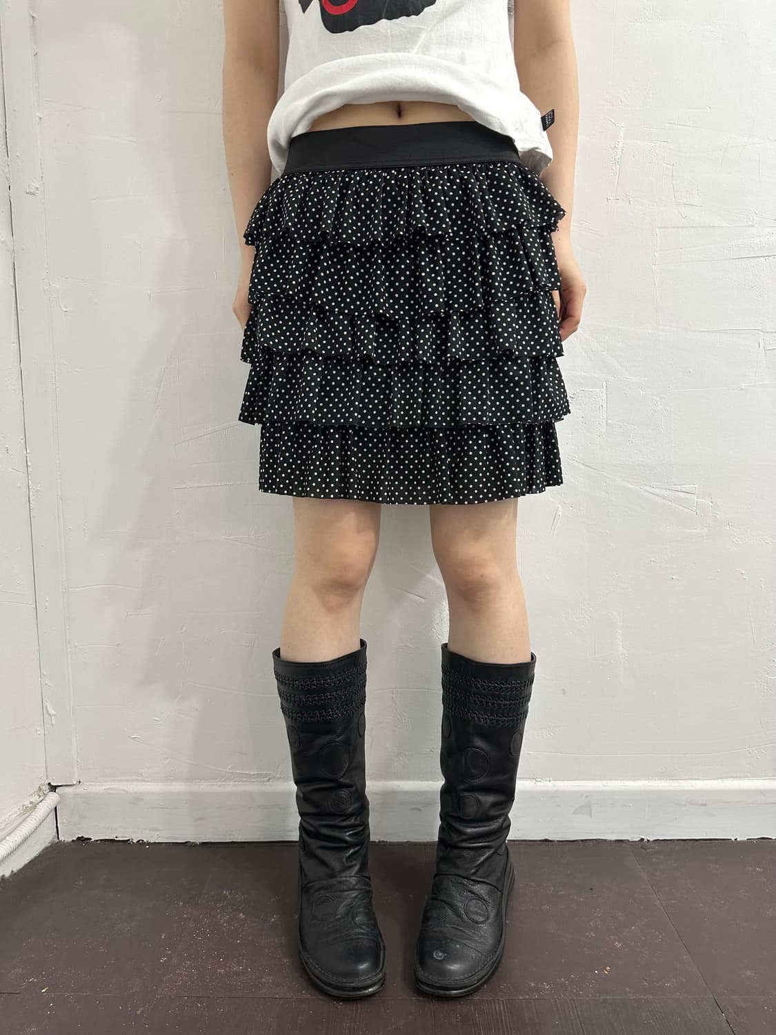 ozoc dot layered skirt 상품이미지3