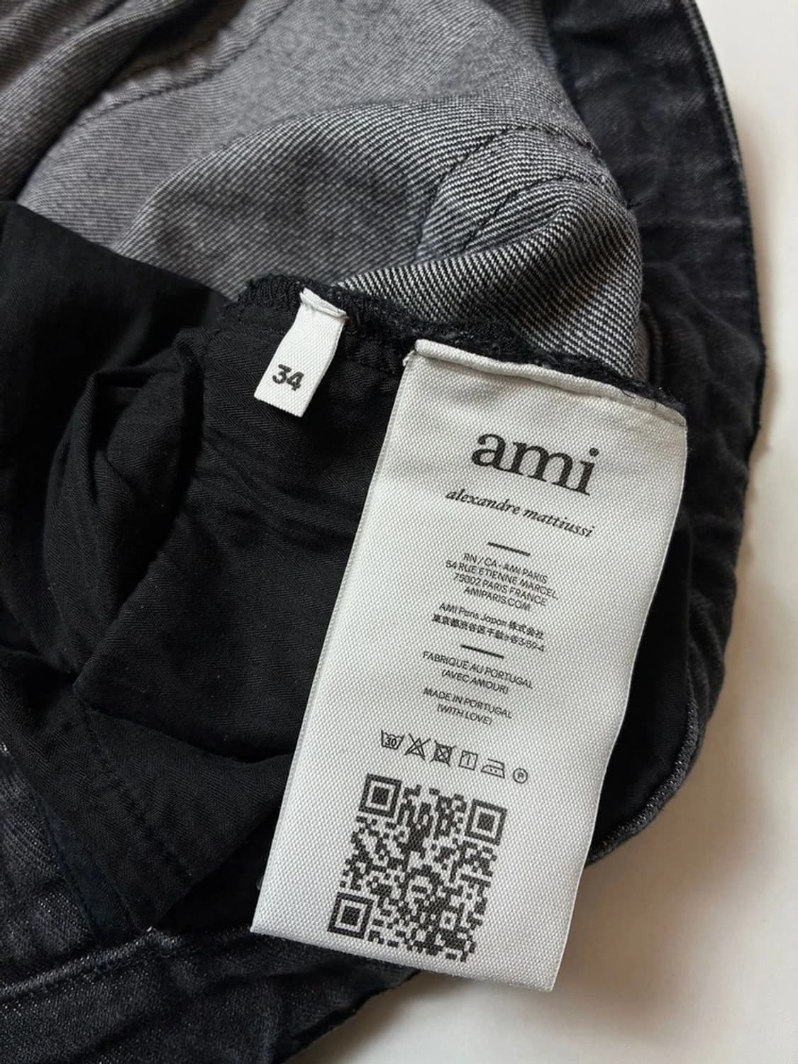 아미 AMI 스트레이트 가죽 탭 데님 팬츠 PN8349 상품이미지7