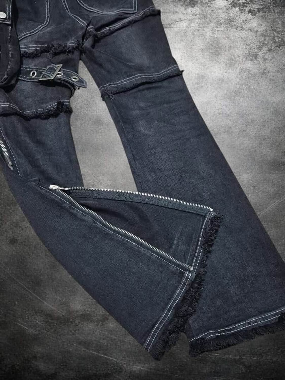 Punk bondage eyelet belt jeans 상품이미지3