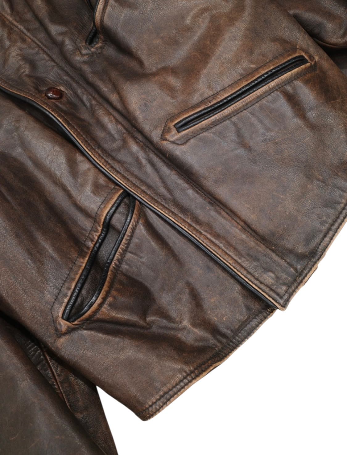 80s 휴고보스 카우하이드 레더 자켓 상품이미지3