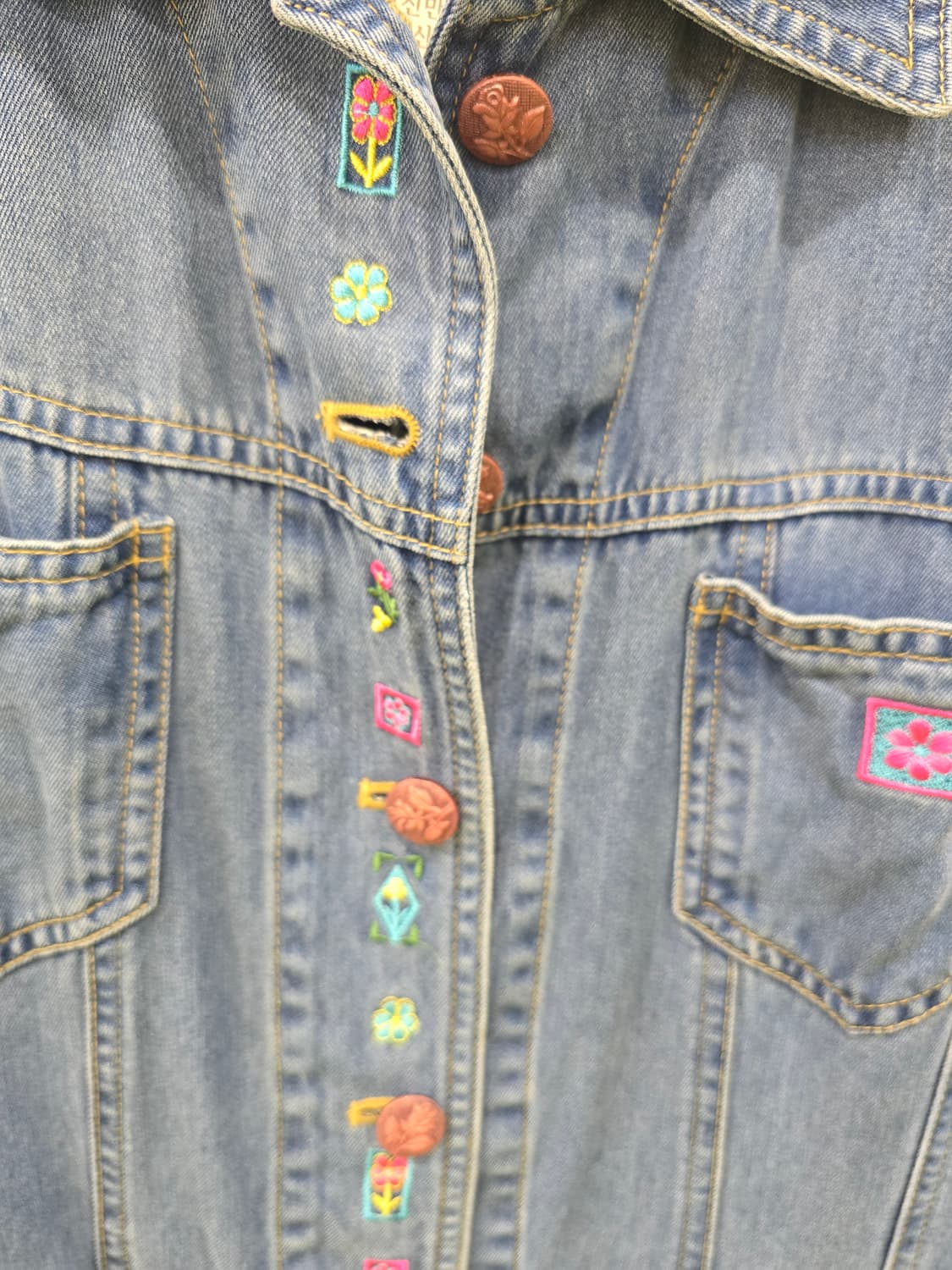 화이트호스 플라워 자수 데님 자켓 상품이미지6