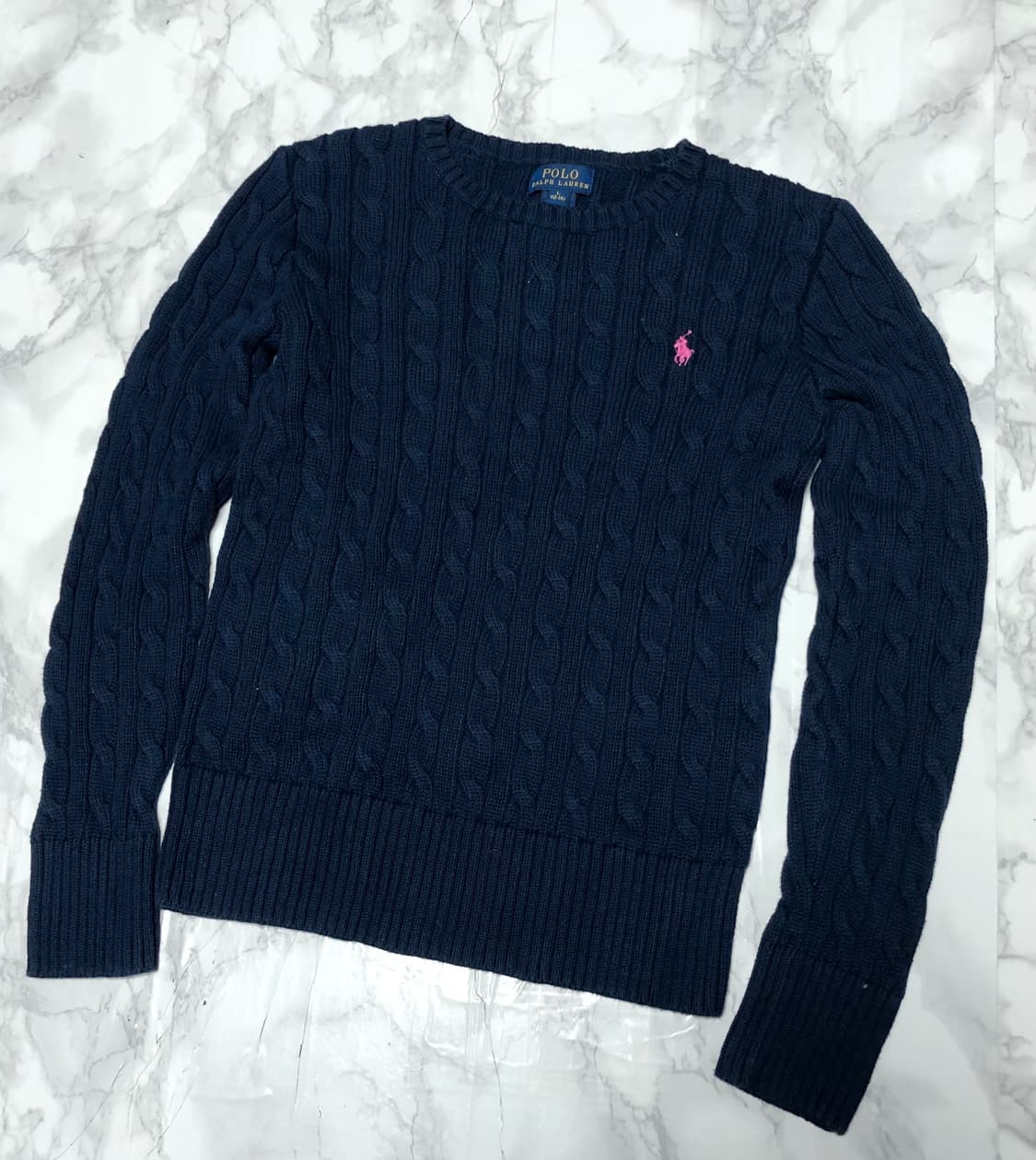 폴로 랄프로렌 꽈배기 니트 네이비 깔끔 상품이미지1