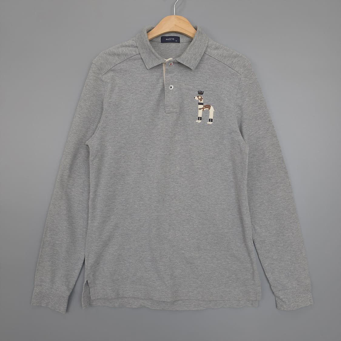 헤지스 HAZZYS 크라운 자수 긴팔 카라티 100 상품이미지1