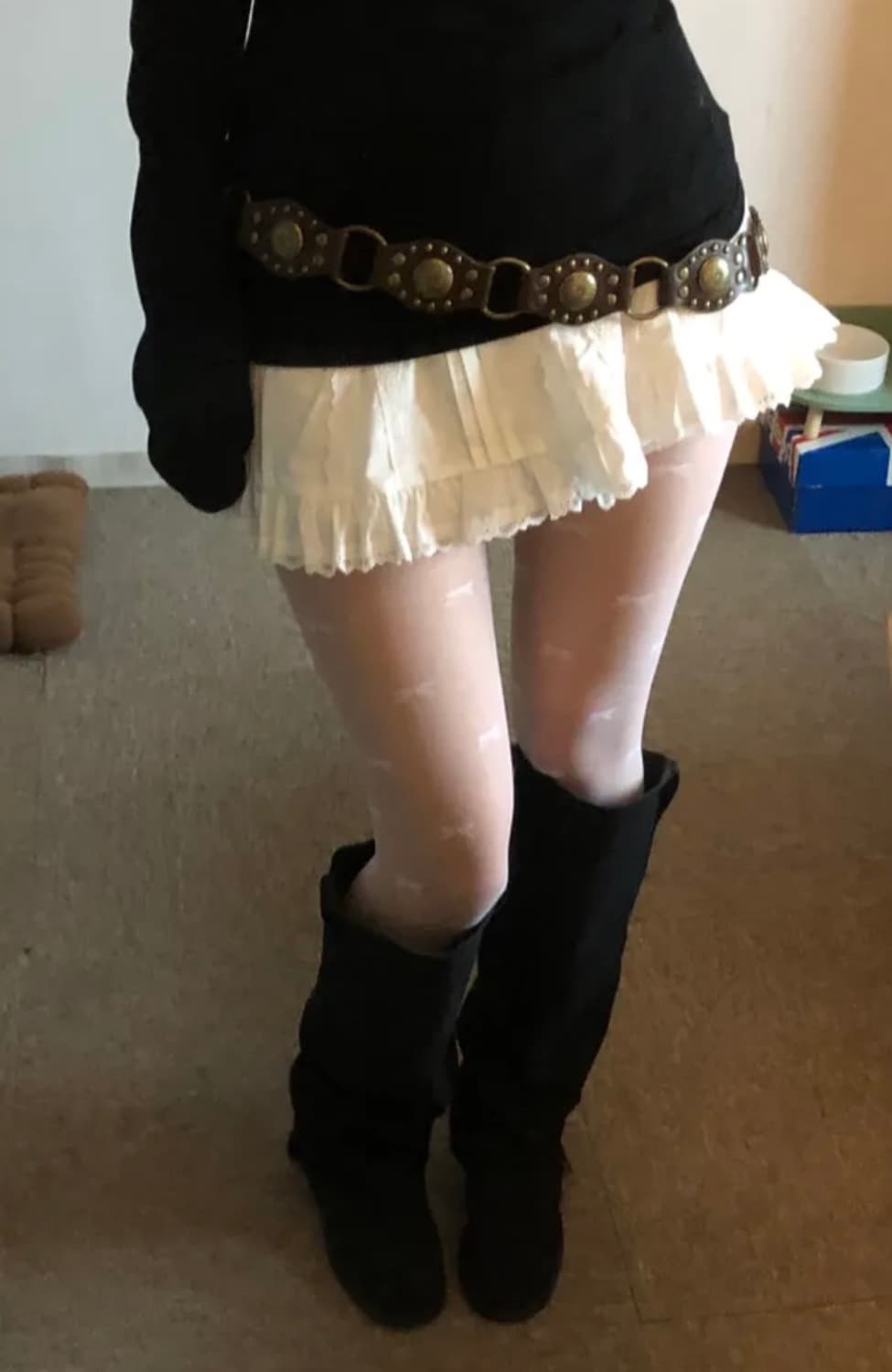 ribbon white skirt 상품이미지1