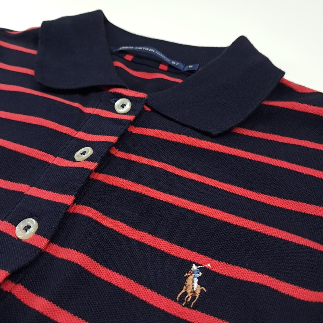 CK119 S 폴로 스트라이프 네이비 레드 카라 원피스 상품이미지4
