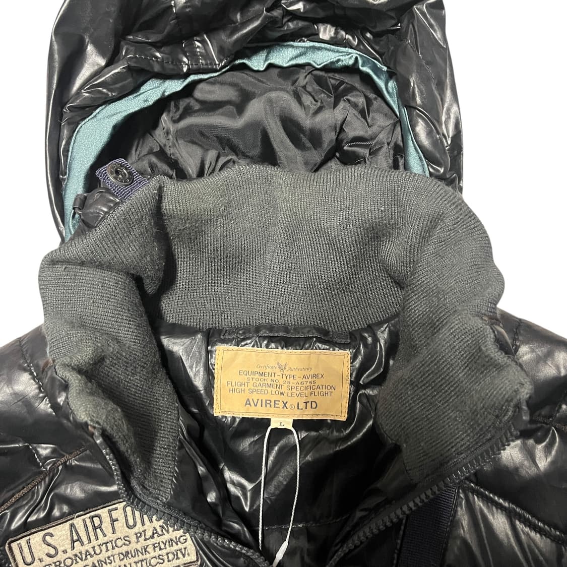 아비렉스 AVIREX USAF 유광 패치 패딩 봄버 재킷 상품이미지3