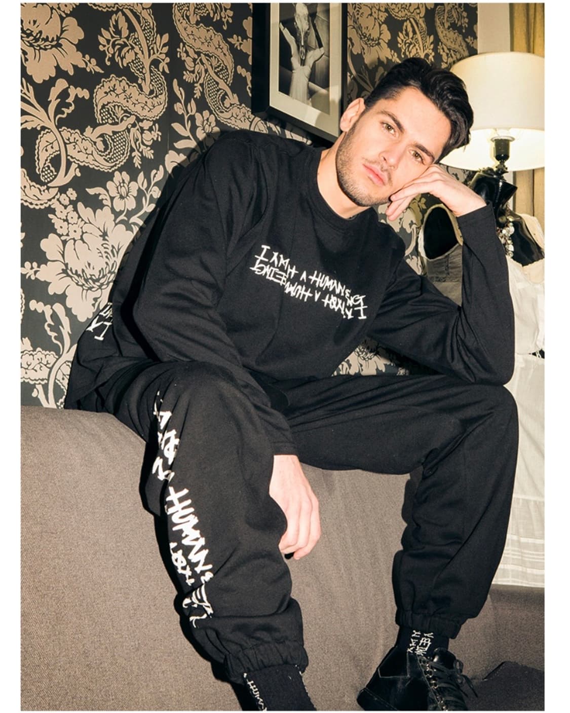 아임낫어휴먼비잉 긴팔 티셔츠 롱슬리브리스 토끼 플레이보이 L 100 블랙 상품이미지2