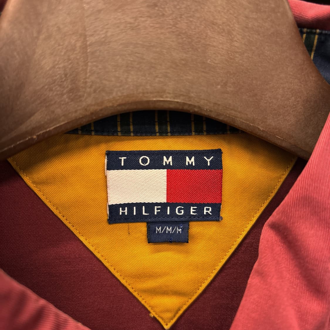 90s 타미힐피거 올드스쿨 컬러블럭 크레스트 와펜 코튼셔츠 N1035 상품이미지7