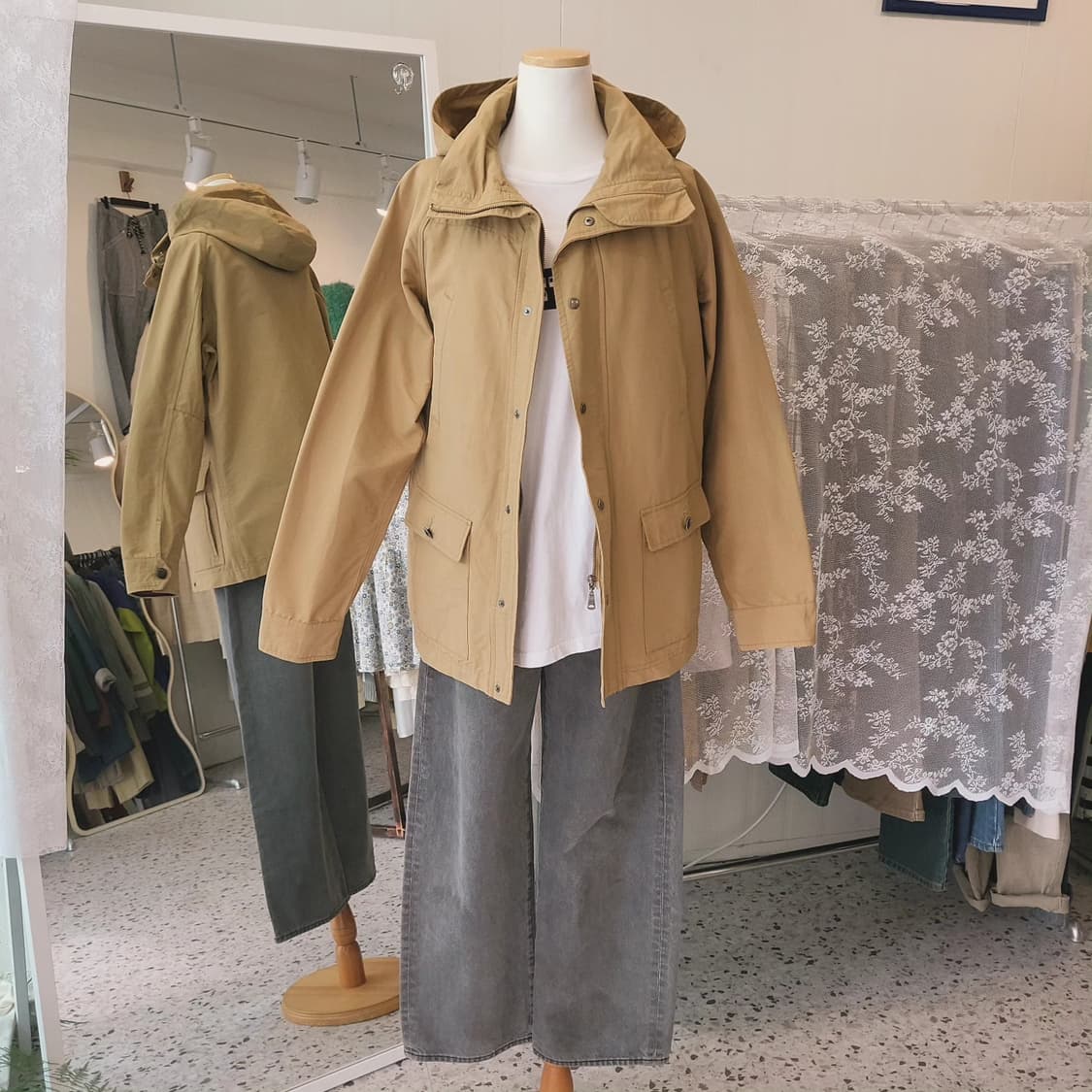 Male&co 머스터드베이지 윈드자켓 상품이미지8