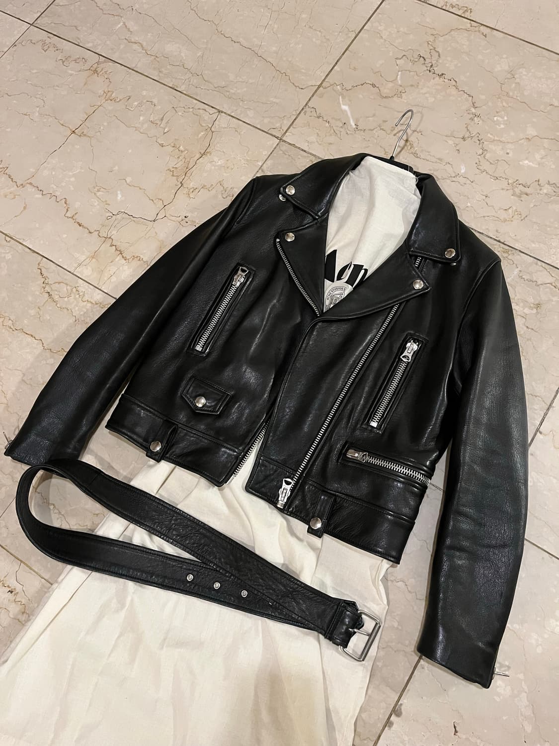 아크네 스튜디오 블랙 가죽 라이더 자켓 38 ACNE 상품이미지2