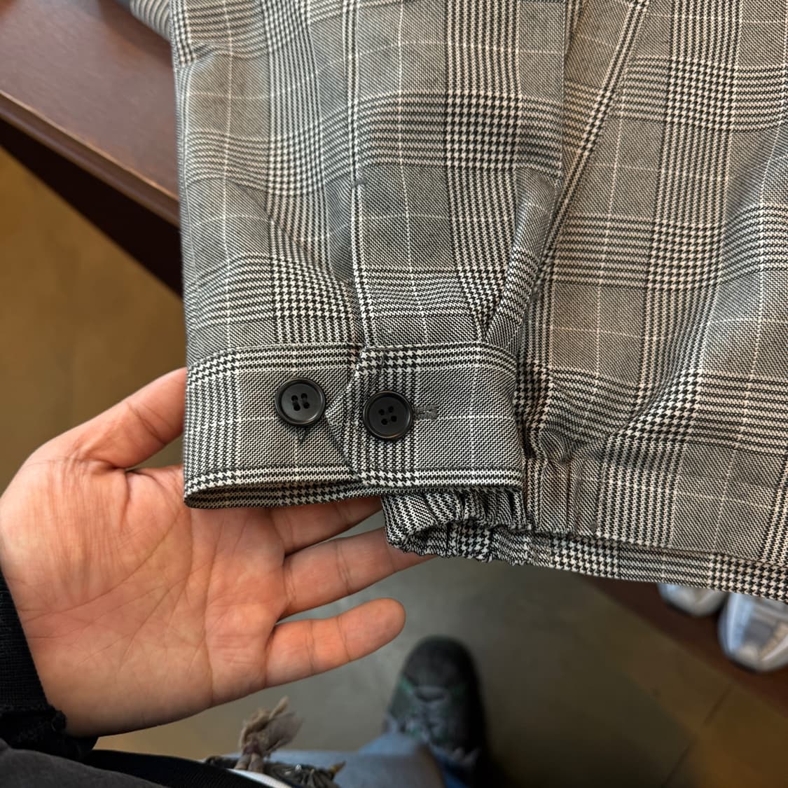 X GIRL 입생로랑 오마쥬 체크 패턴 블루종 상품이미지2