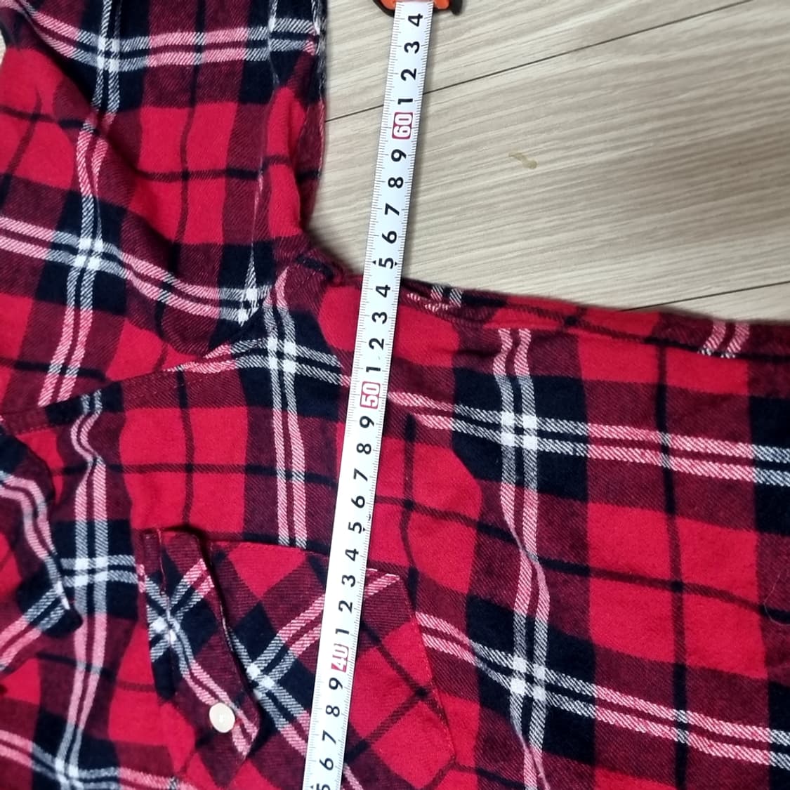 백 넘버 일판 레드 체크 남방 셔츠 긴팔(100) 상품이미지9