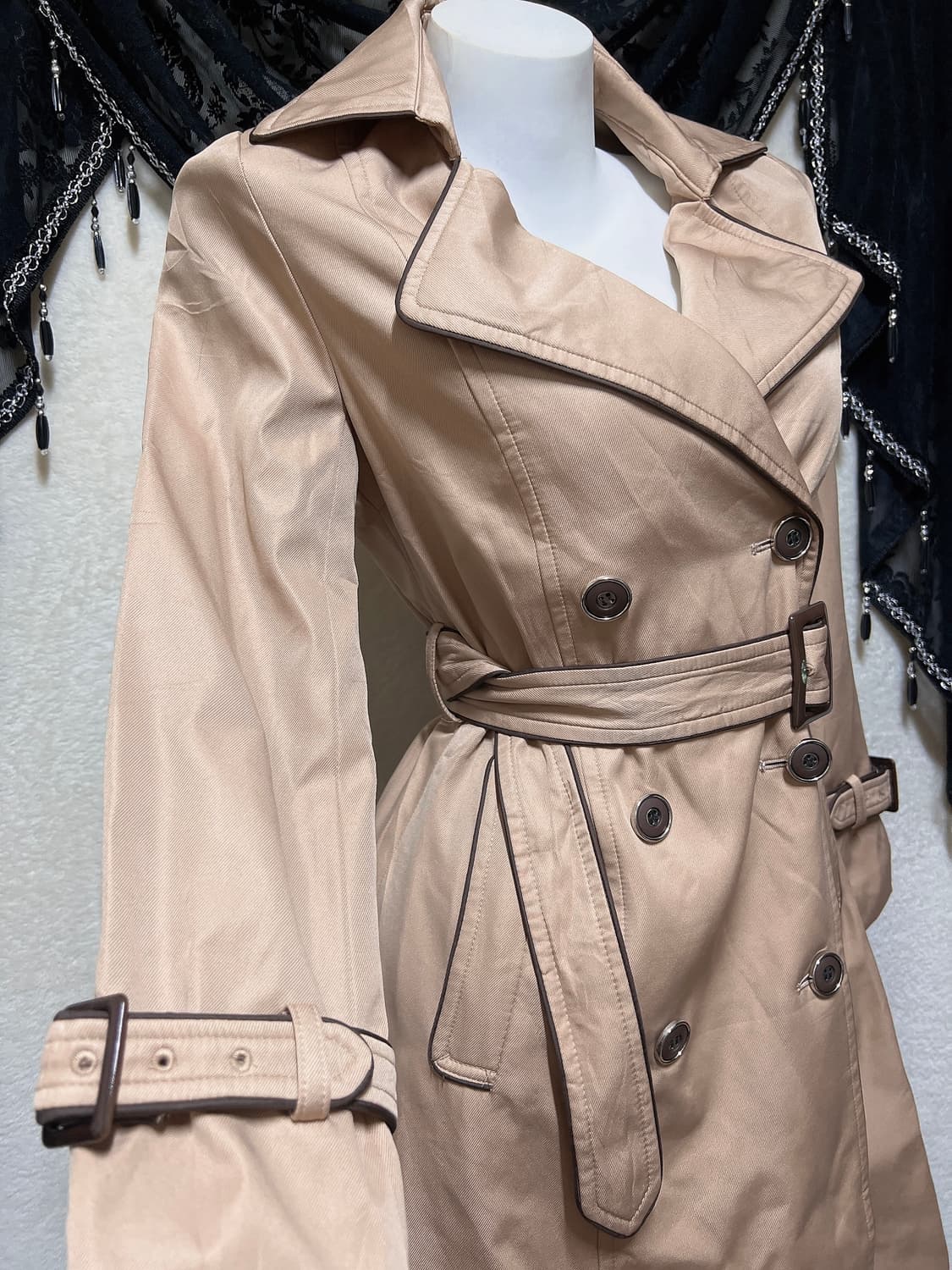 로맨틱갸루 로걀 라떼 오네 브라운 트렌치코트 자켓 핀터 헤이세이 리즈리사 상품이미지2