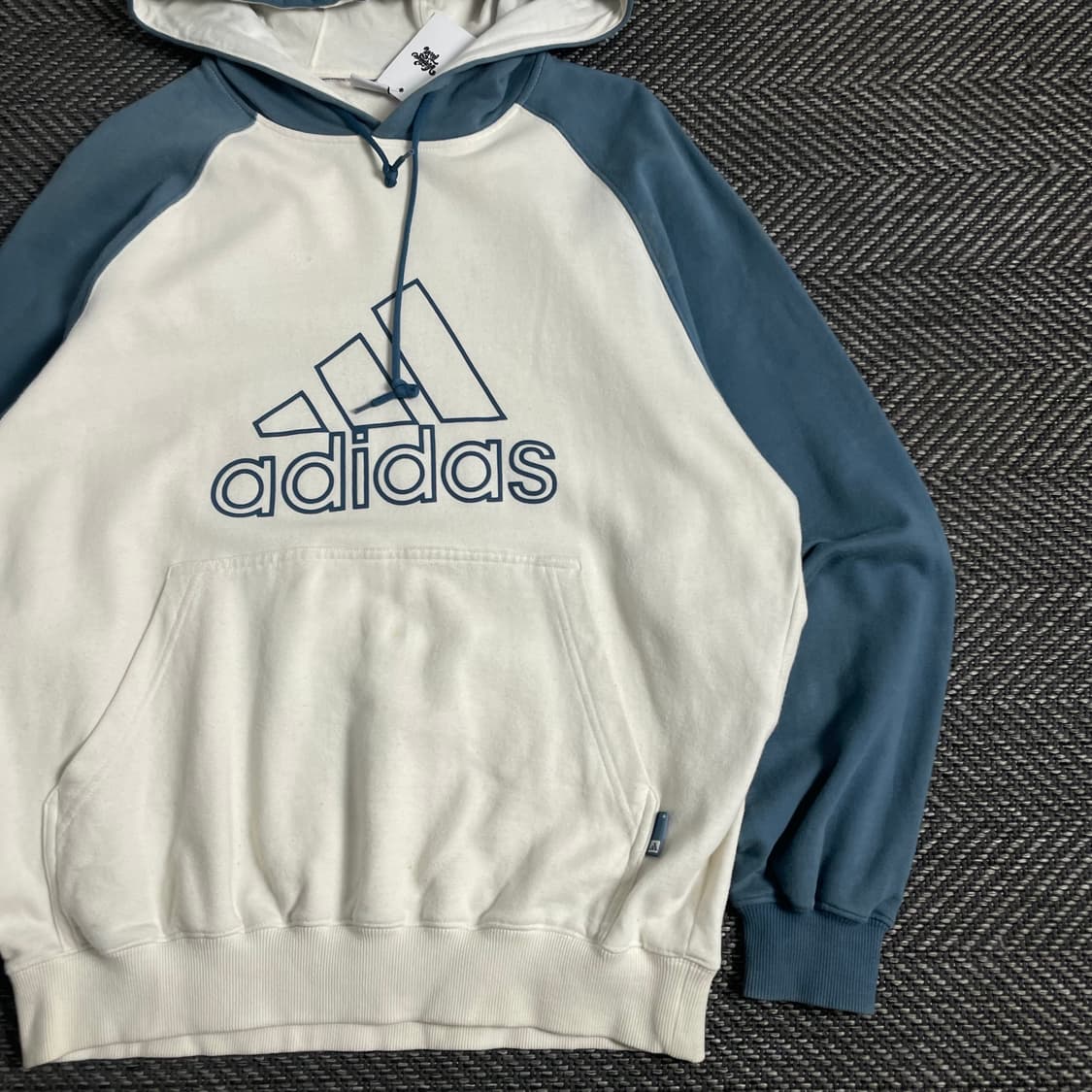 00s 아디다스 빅로고 배색 후드 티셔츠o 3703 상품이미지2