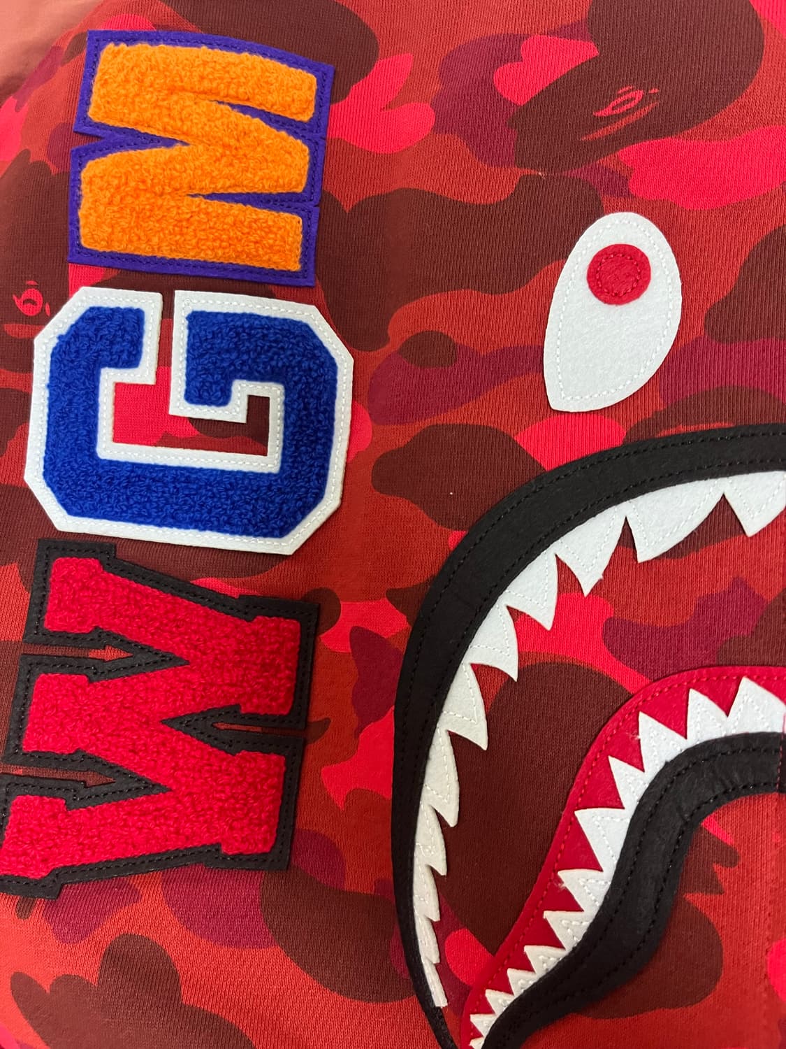 베이프 더블 샤크 후드 적계 상품이미지4