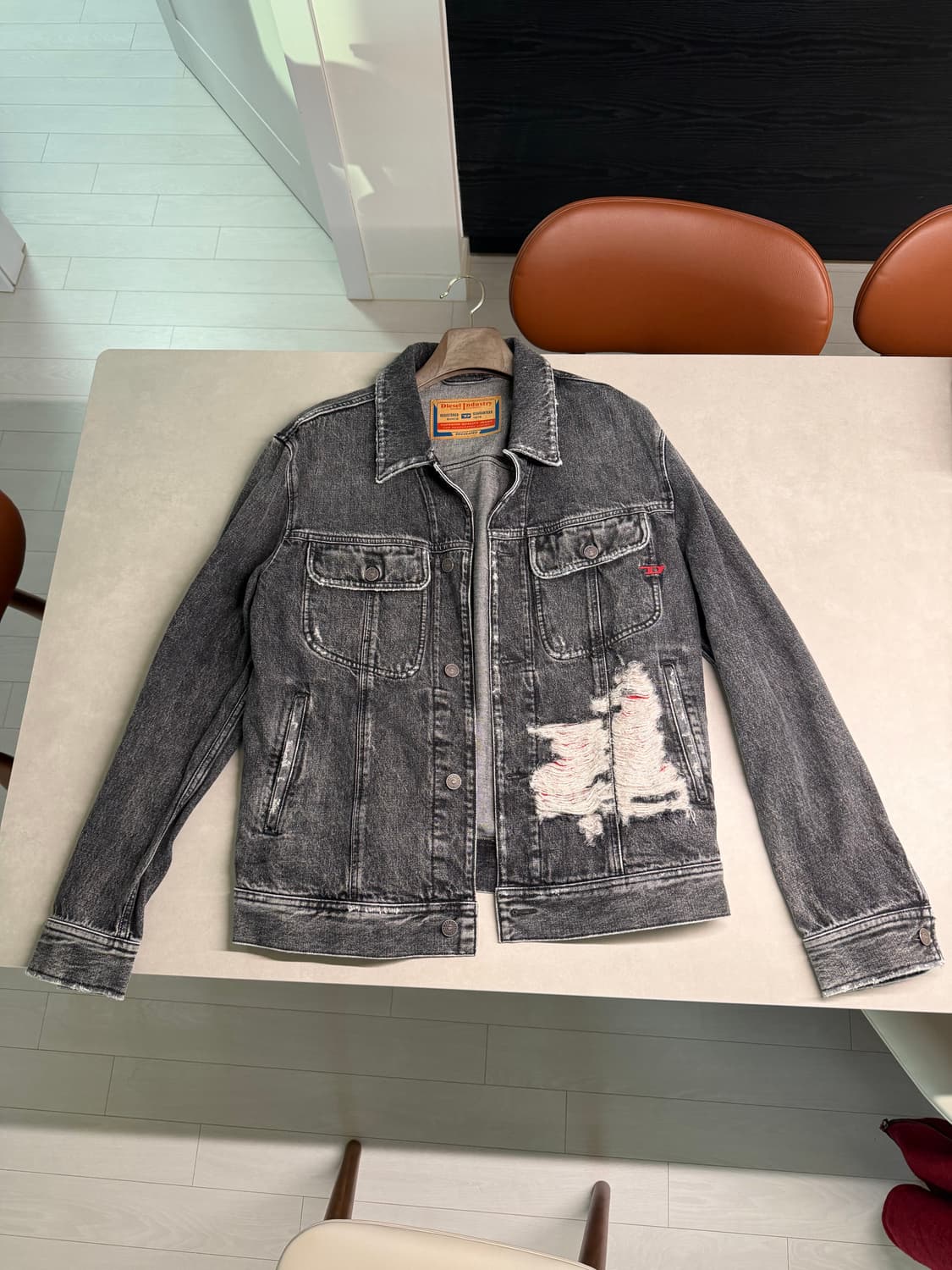 Made in Italy🇮🇹 디젤 Diesel디스트레스 흑청 데님자켓 상품이미지1