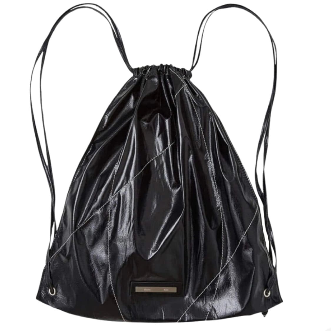 마뗑킴 스트링 코팅 백팩 블랙 상품이미지1