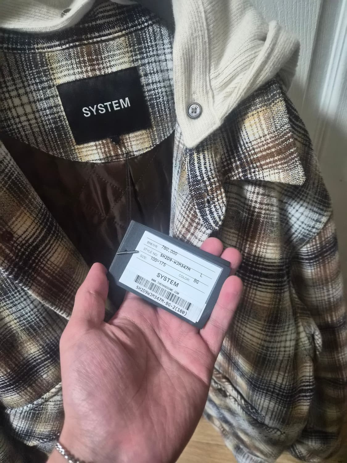 시스템옴므 체크 후드 자켓 100사이즈 상품이미지3