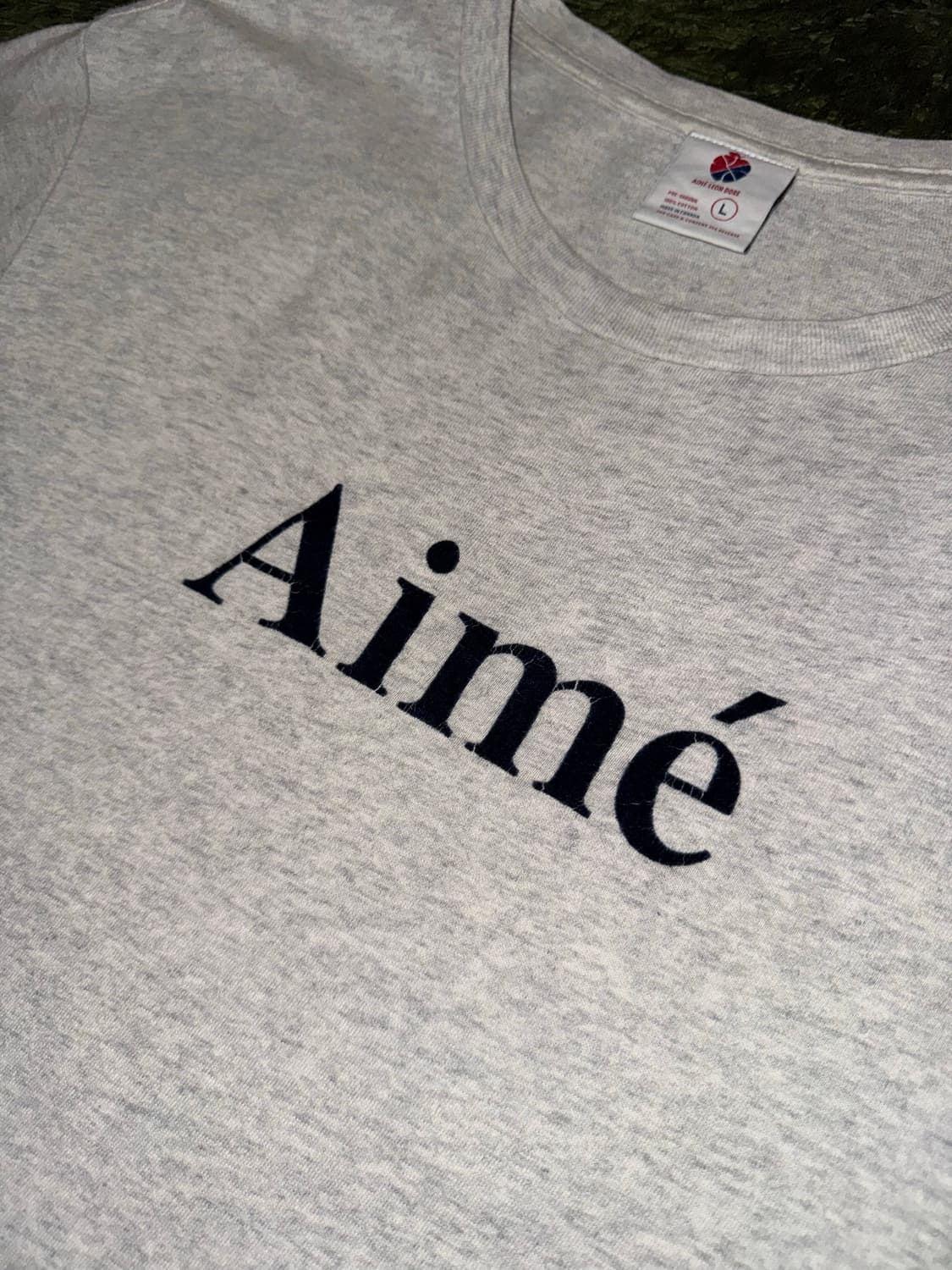 [L] 에임 레온 도르 텍스쳐드 로고 싱글 스티치 티셔츠 메란지 그레이 상품이미지2