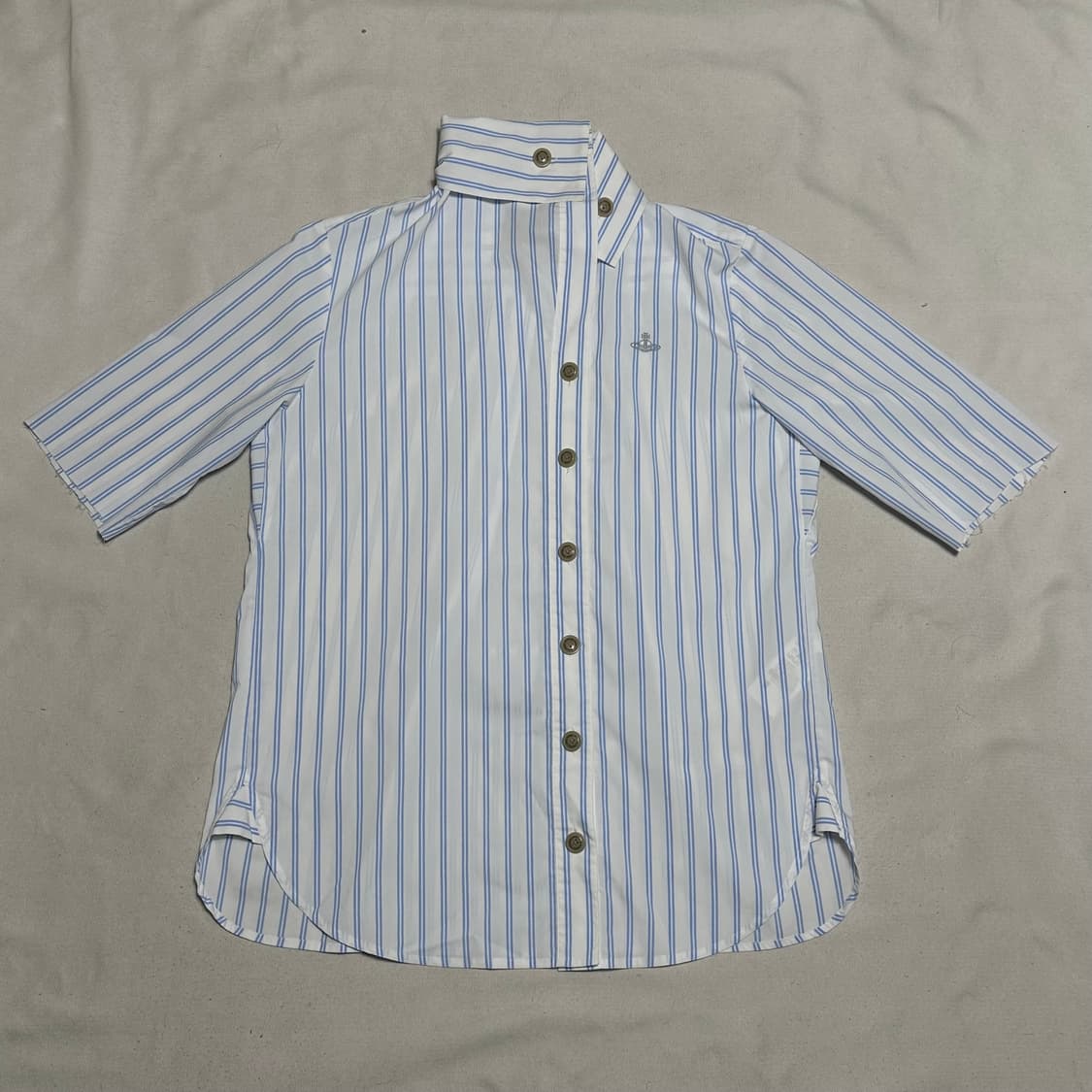 38 비비안웨스트우드 블루 스트라이프 반팔 셔츠 상품이미지2