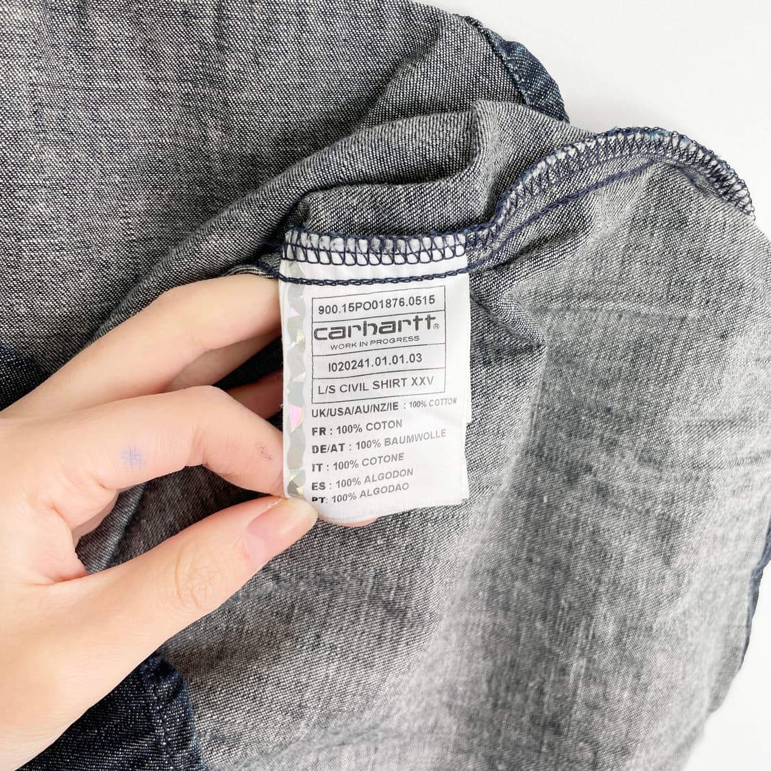 B1 칼하트 WIP 25주년 한정판 데님 카라 셔츠 100사이즈 상품이미지6