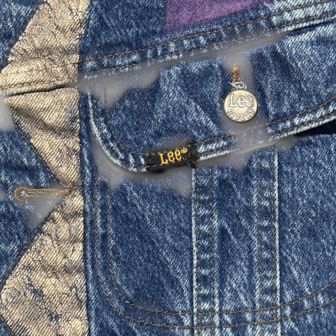 90s Lee 아트 프린팅 데님 자켓 M (40) 상품이미지3