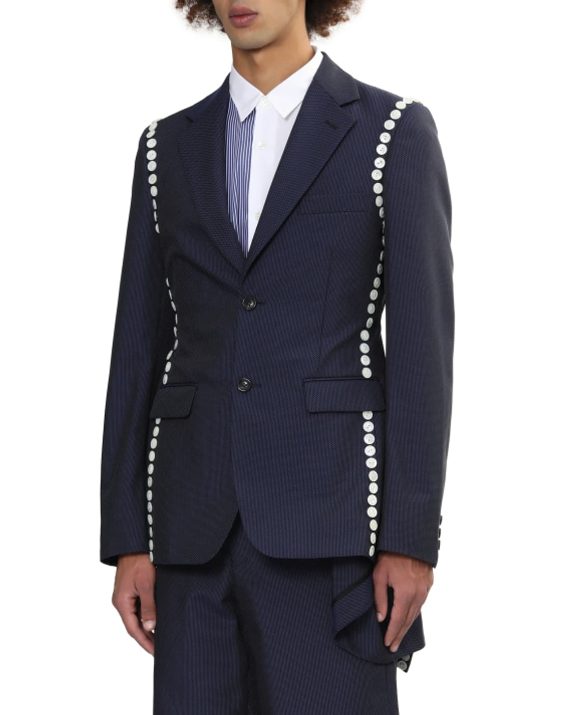 새상품 꼼데가르송 옴므플러스 버튼디테일 네이비 블레이져 S 상품이미지1