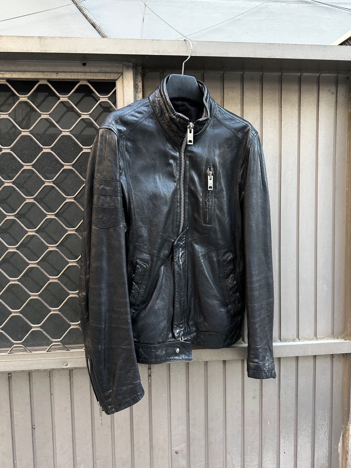 Sheepskin leather gimmick 2way jacket 상품이미지5