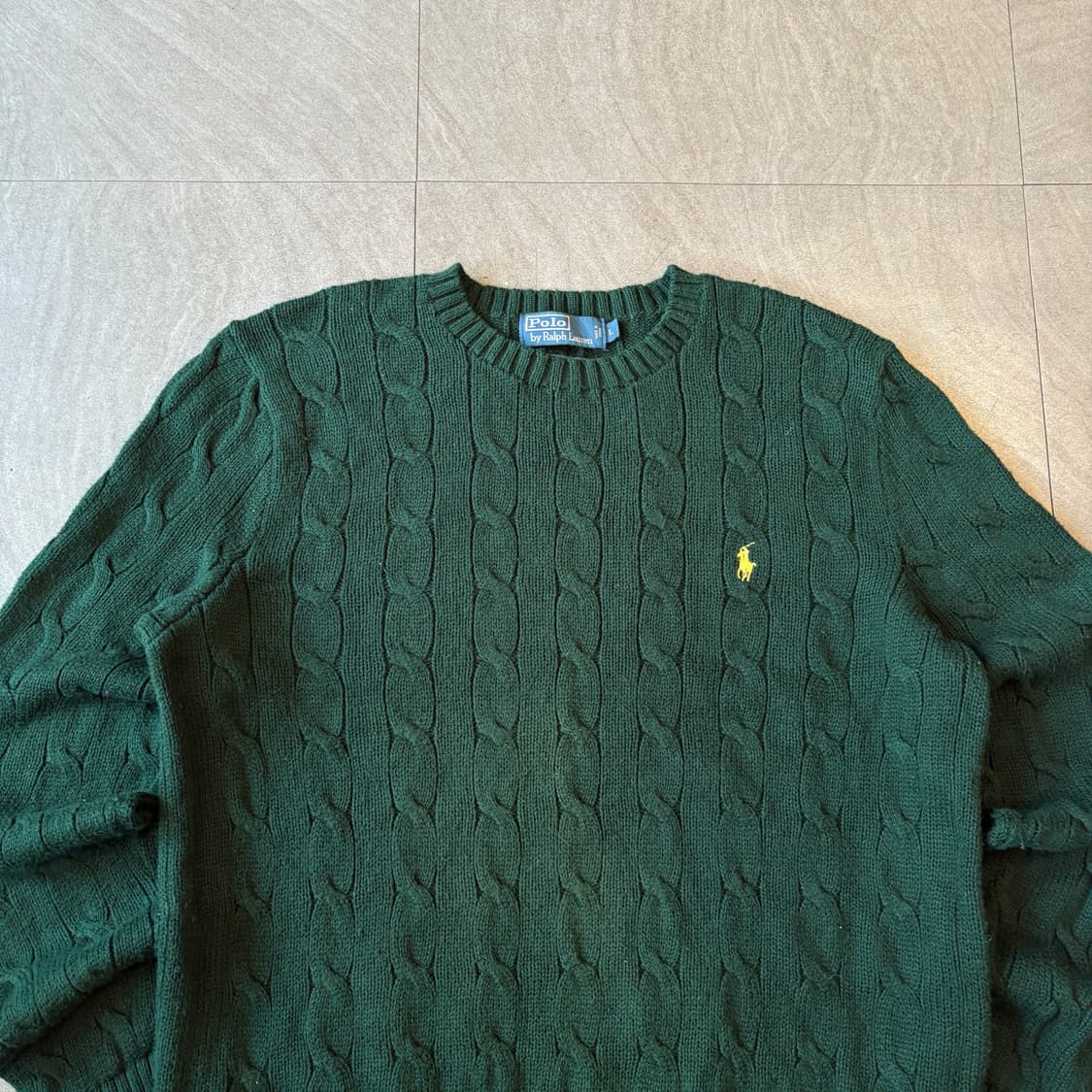 폴로 정품 그린 케이블 꽈배기 니트 상품이미지3