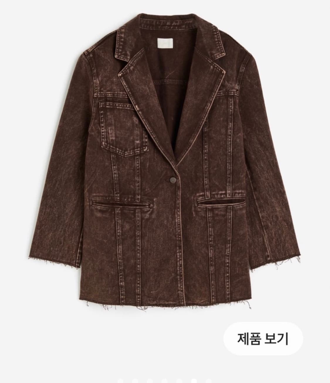 h&m 오버사이즈 데님 브라운자켓  상품이미지1