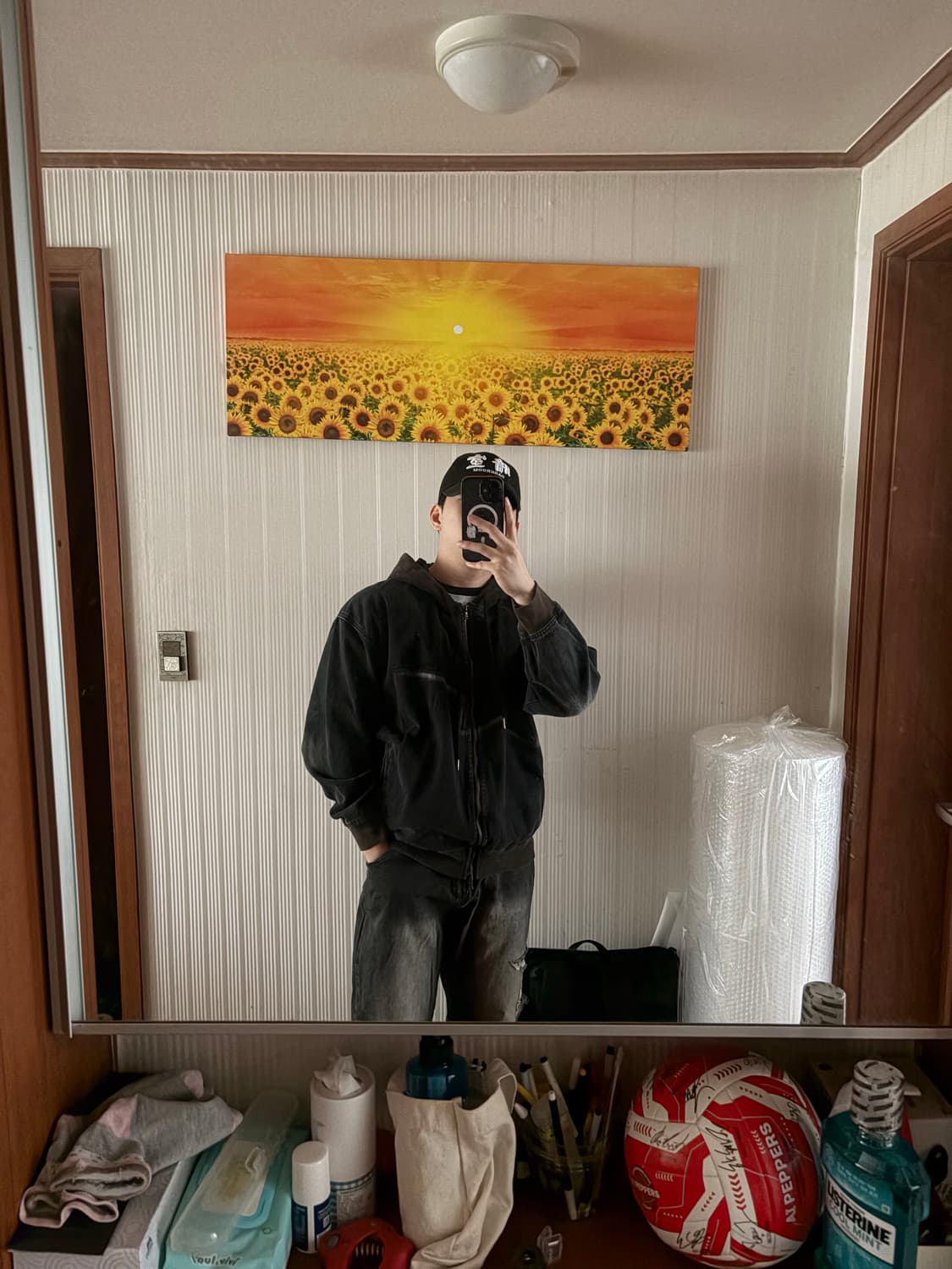 엑스톤즈 빈티지 워싱 스타 데님 후드집업 상품이미지5