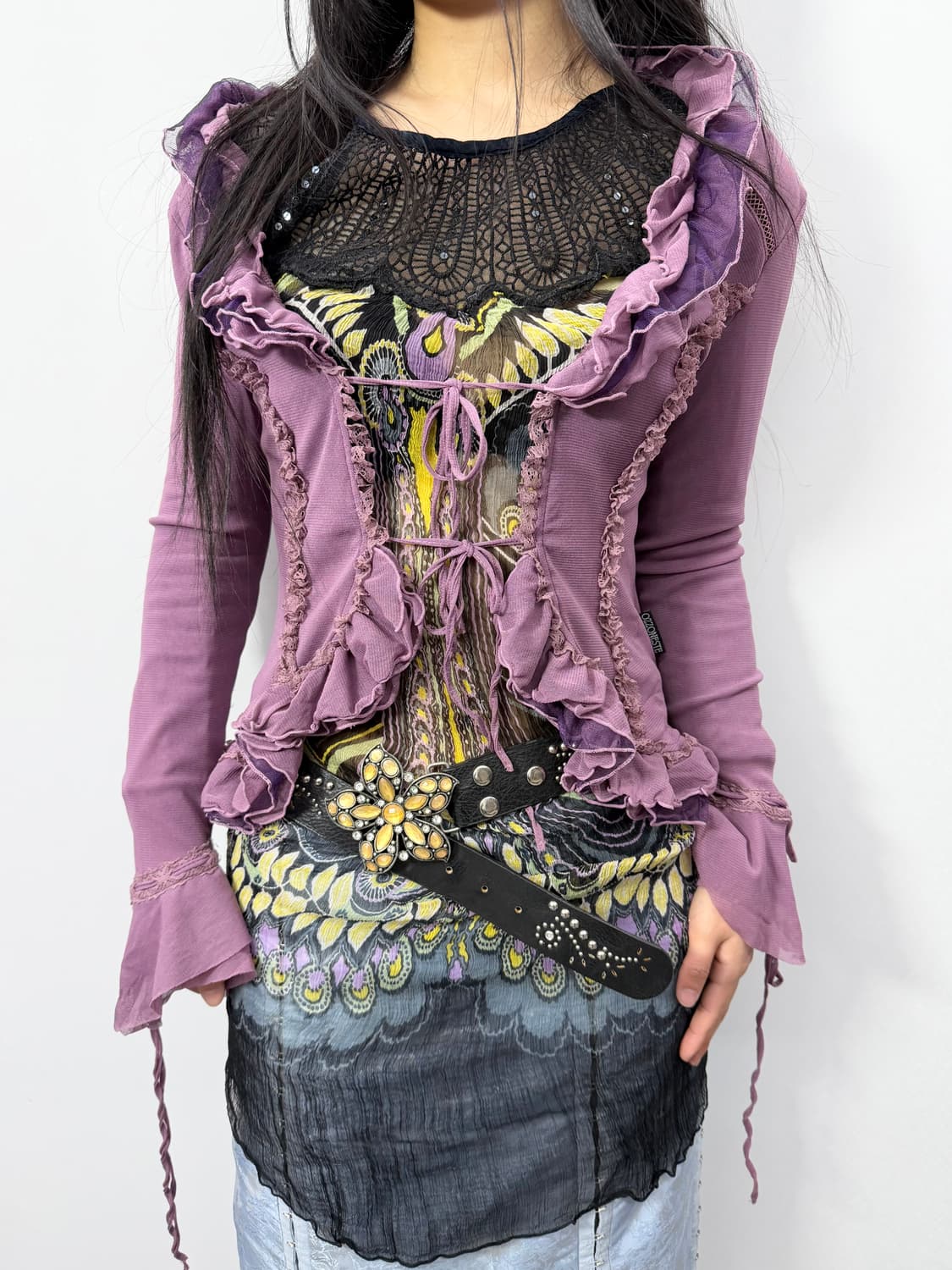 Ozz Oneste shirring cardigan 상품이미지1