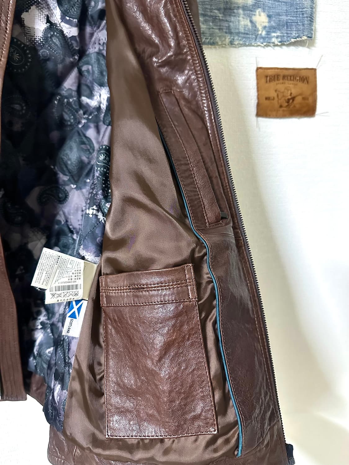 Kinloch Anderson 램스킨 지퍼디테일 하이넥 레더자켓 상품이미지5