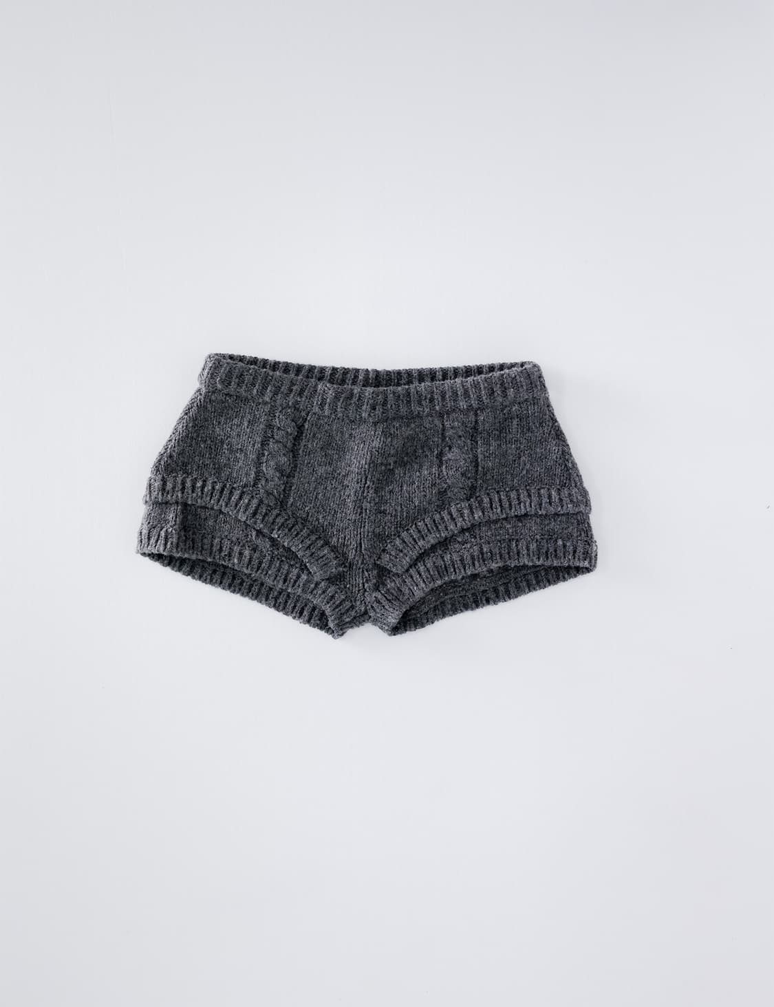 울리카상투스 rope knit shorts 로프 니트 쇼츠 차콜 상품이미지1