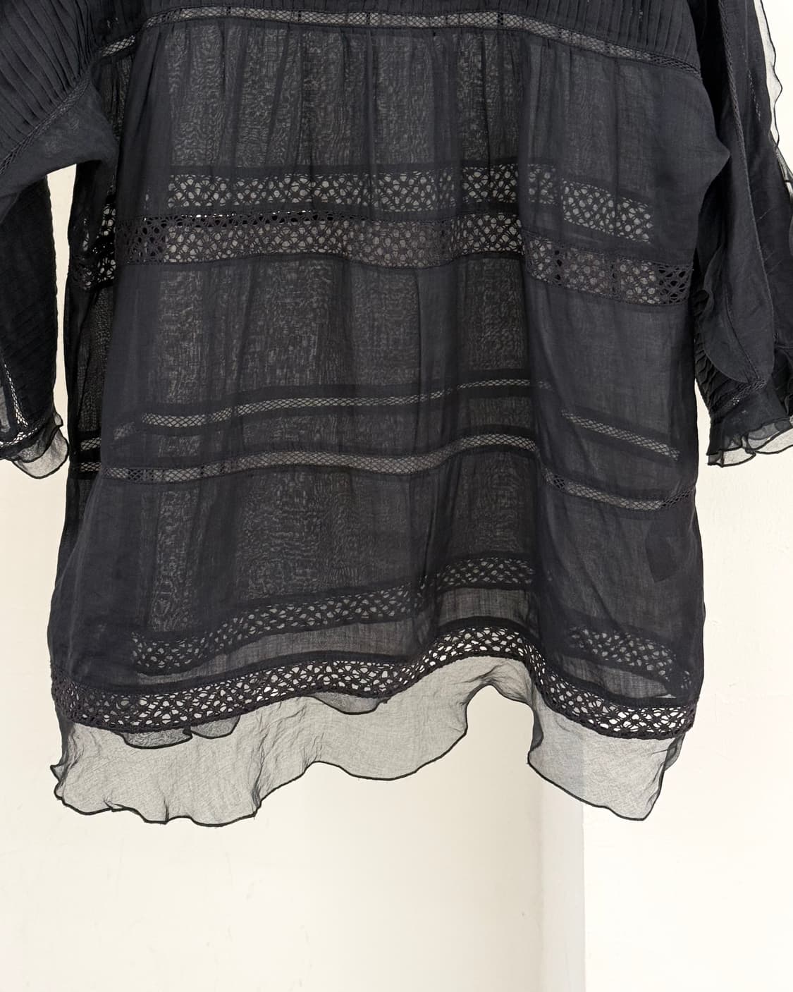 이자벨 마랑 블랙 레이스 시어 블라우스 상품이미지5